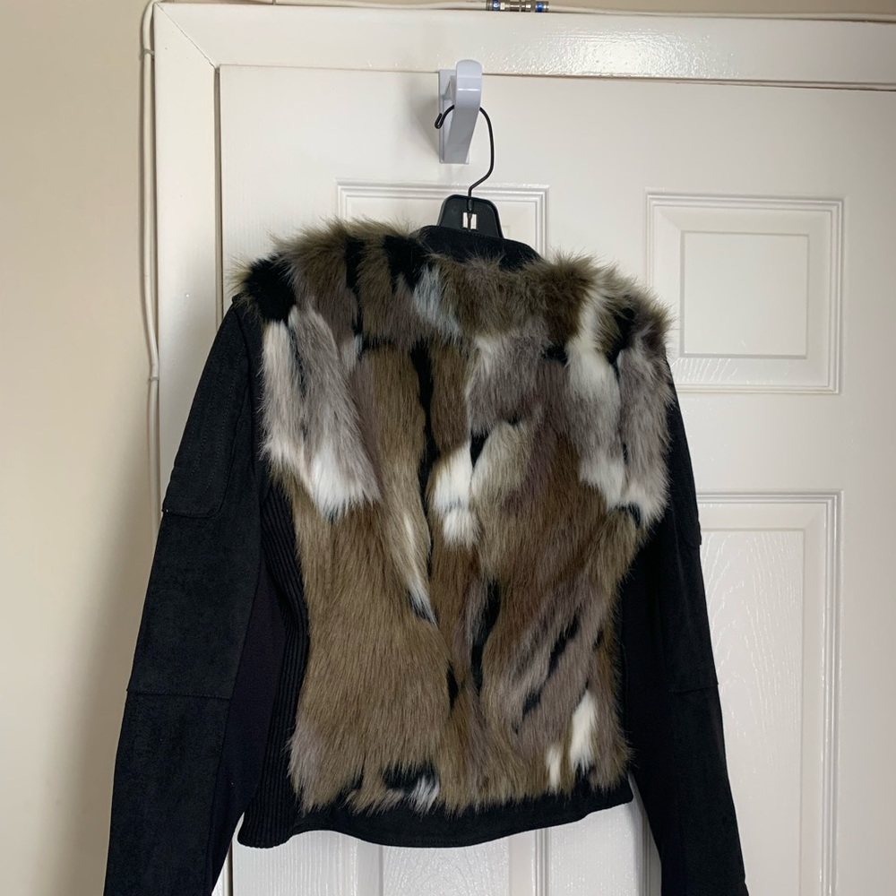 BCBGMAXAZRIA FAUX FUR JACKET XS